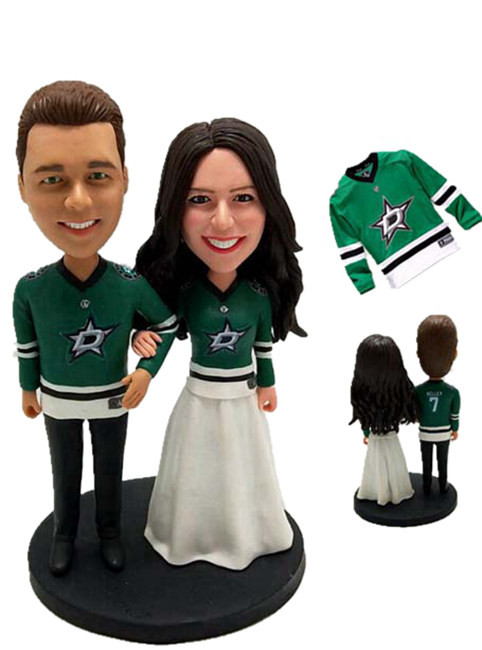 Personalized Wedding Cake Topper Dallas Stars Hockey